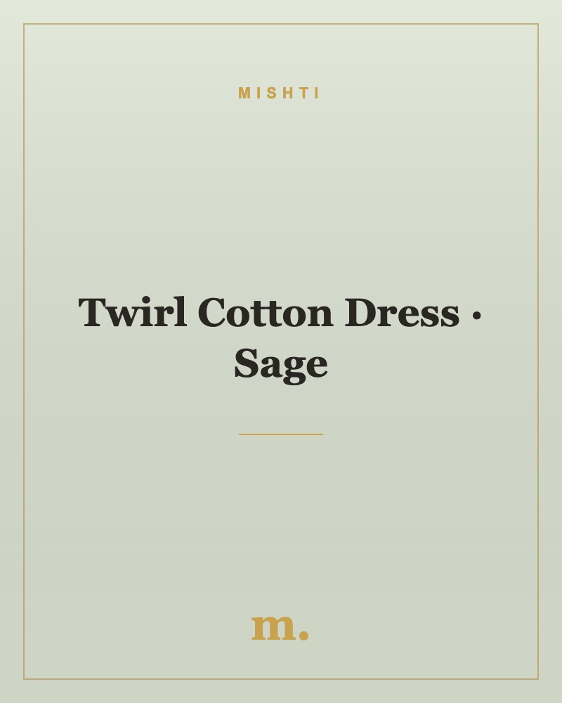 Twirl Cotton Dress — Sage
